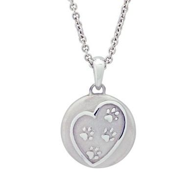 Paws In My Heart Silver Cremation Pendant
